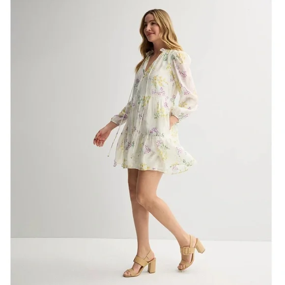 NWT Taylor Ruffle Hem Smock Dress Size XS - Picture 3 of 13